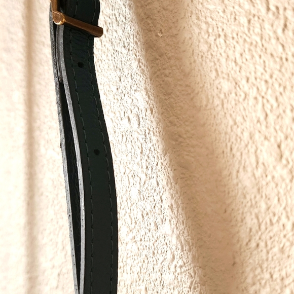 Viola Castellani Genuine Leather Handbag Blue Teal w Chunky Chain Accent - Picture 8 of 10